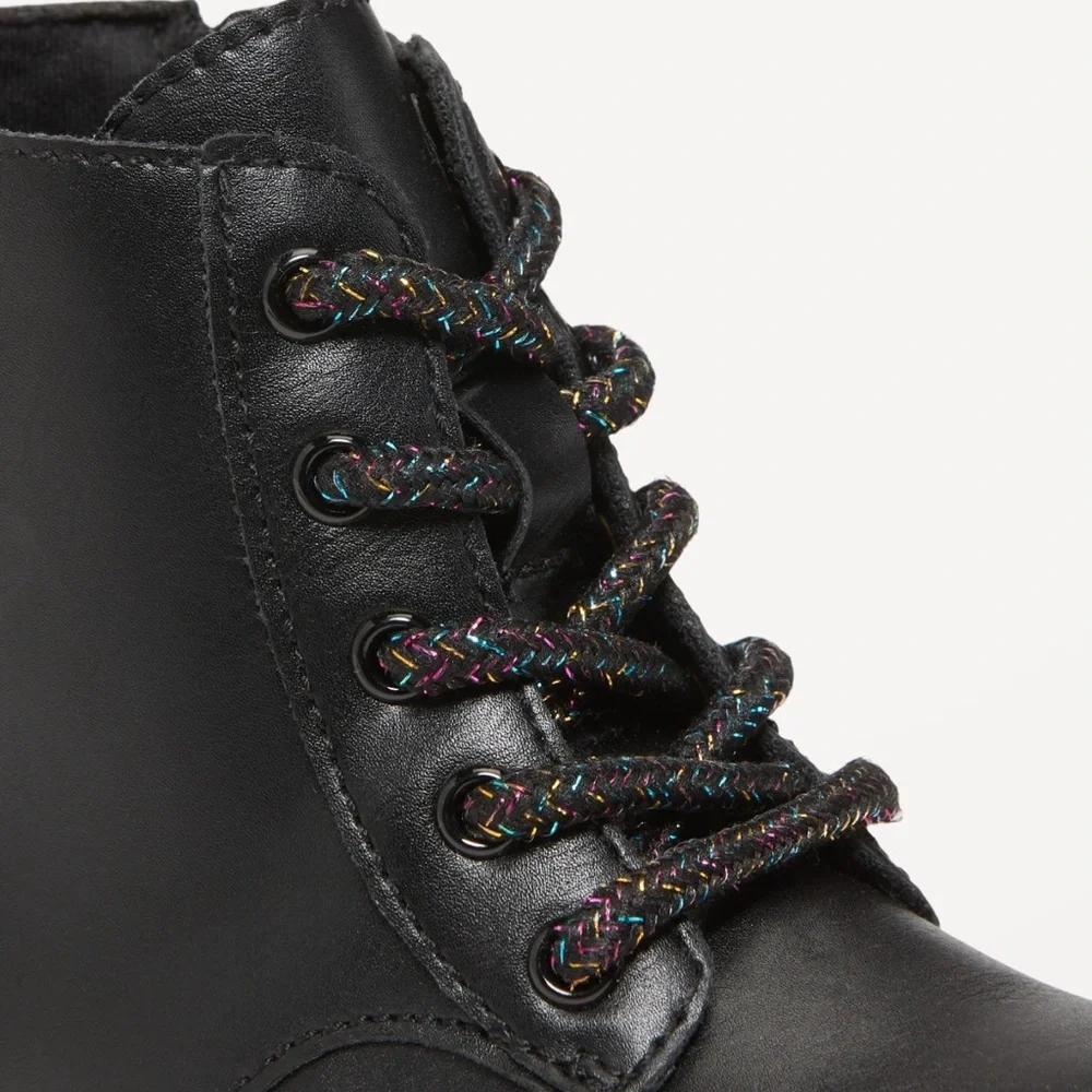 Toddler Girl’s Old Navy Faux-Leather Side-Zip Combo Boots Black size 9